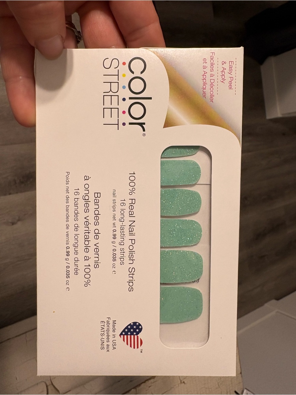 Color Street Mint Green Glitter Nail Polish Strips - Picture 2 of 9